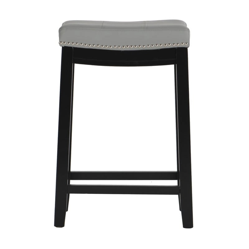 26-Inch Backless Counter Stool, Upholstered Seat with Nailhead Trim