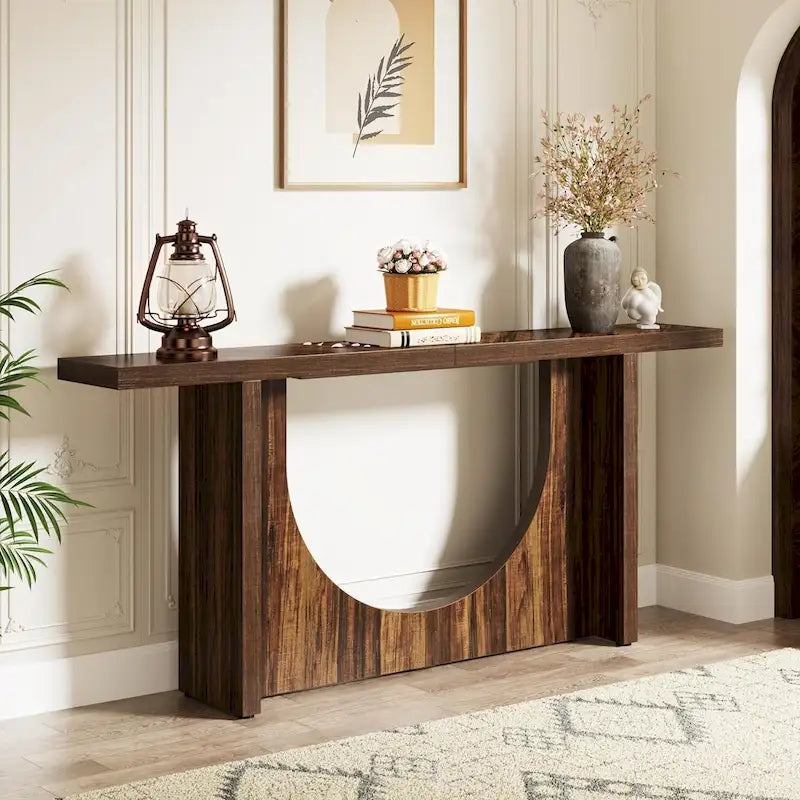 Extra Long Farmhouse Console Table, Vintage Entryway Foyer Table, Wooden Hallway Accent Table