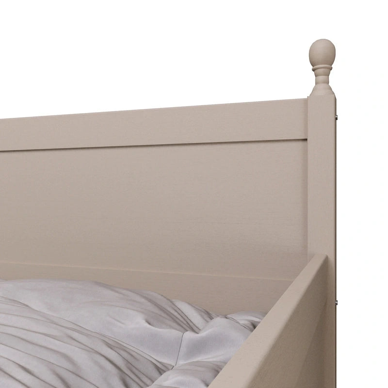 Twin Daybed with Pull-Out Trundle, Solid Rubberwood, 5 Color Options