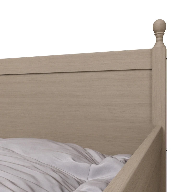 Twin Daybed with Pull-Out Trundle, Solid Rubberwood, 5 Color Options