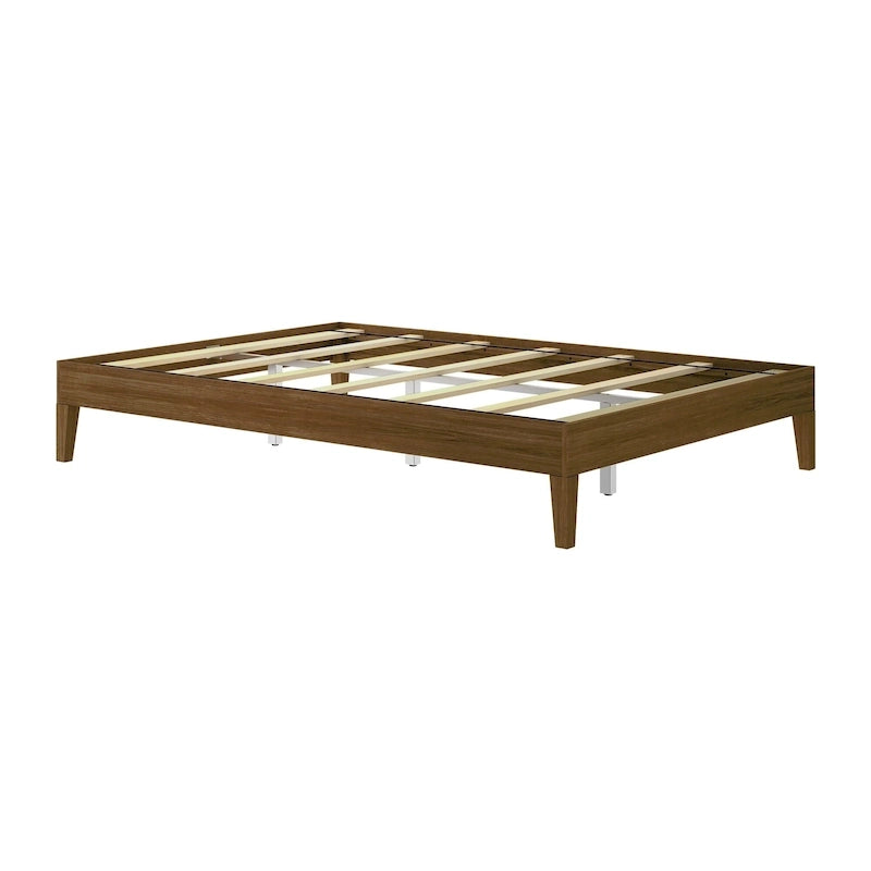 Solid Wood Queen Platform Bed, Non-Toxic Finish, 750 lb Capacity, No Box Spring