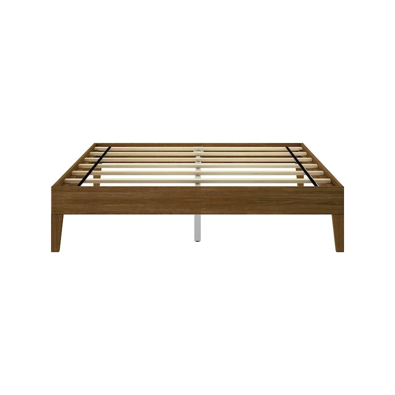 Solid Wood Queen Platform Bed, Non-Toxic Finish, 750 lb Capacity, No Box Spring