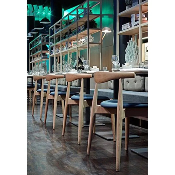 Natural Solid Wood Dining Elbow Chairs With PU Leather or Beige Fabric Cushion Seat And Oak Frame