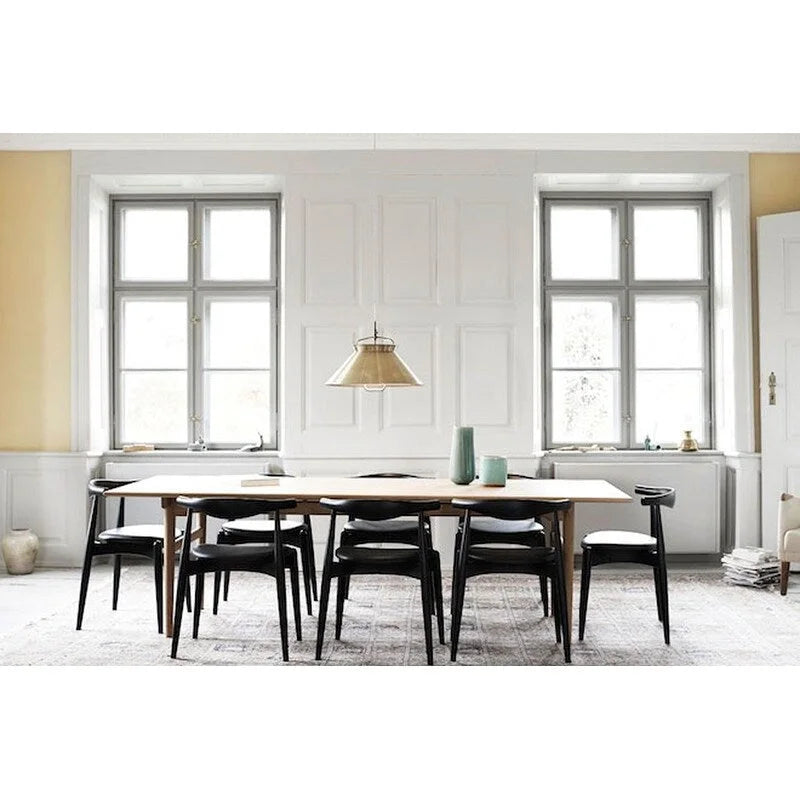 Natural Solid Wood Dining Elbow Chairs With PU Leather or Beige Fabric Cushion Seat And Oak Frame
