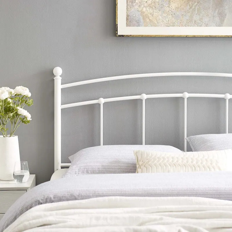 Twin Metal Headboard, Arched Farmhouse Style, 7 Height Positions