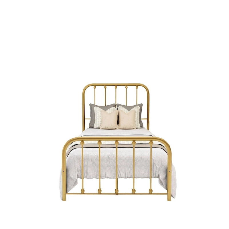 Metal Platform Bed Frame with Slats, No Box Spring Needed, Multi-Size