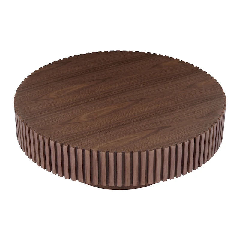 Round Coffee Table with Sturdy Pedestal Base, MDF, 31.5 or 39.4 Dia